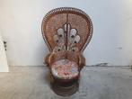 Vintage emmanuelle pauwenstoel - peacock chair, Huis en Inrichting, Gebruikt, Vintage, Riet of Rotan, Bruin