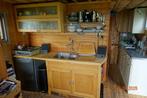Compacte keuken, houten onder- bovenkast, rvs 1 1/2 aanrecht, Ophalen, Gebruikt, Bruin, Enkelwandige keuken