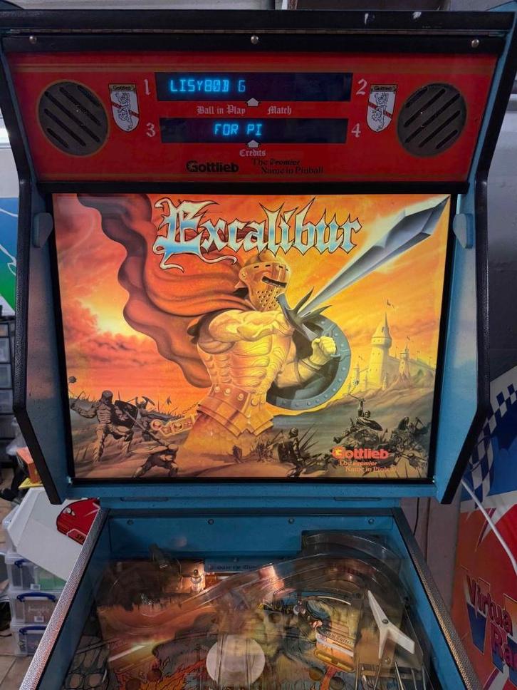 Flipper Excalibur Gottlieb Pinball 1988, Verzamelen, Automaten | Flipperkasten, Gebruikt, Elektronisch, Flipperkast, Gottlieb