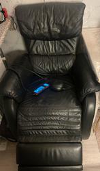 Himolla Cumulus Zwarte Leren Relax/Fauteui Electies Izgst, Gebruikt, Relax stoel, 100 tot 125 cm, Leer