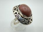 Zilveren ring met agaat of zonnesteen, 800, 19,5 mm, Sieraden, Tassen en Uiterlijk, Ringen, Met kristal, Gebruikt, Info@zilverwebsite.nl