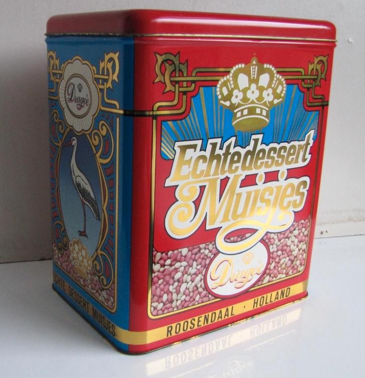 Groot blik Echte Dessert Muisjes van Dragee, Verzamelen, Blikken, Zo goed als nieuw, Overige, Ophalen of Verzenden