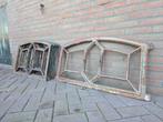 5 Oude Gietijzeren Stalramen met Boog - Authentiek, Gevelraam of Ruit, Gebruikt, Minder dan 80 cm, 80 tot 120 cm