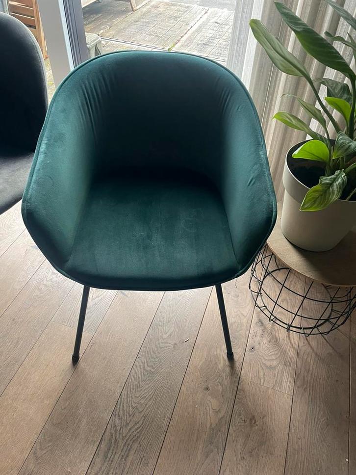 Twee eetkamerstoelen WOOOD, Huis en Inrichting, Stoelen, Zo goed als nieuw, Twee, Stof, Overige kleuren, Ophalen