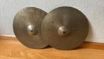 Vintage jazz hihat bekkens 14"+ rivets + Star & Stripes logo, Ophalen of Verzenden, Gebruikt, Melodische percussie