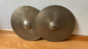 Vintage jazz hihat bekkens 14"+ rivets + Star & Stripes logo beschikbaar voor biedingen