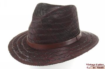 Zomer Brixton Messer straw fedora browns S bruin stro 56 New beschikbaar voor biedingen