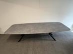Deens ovale eettafel HPL beton print 300x120, 100 tot 150 cm, 200 cm of meer, Ophalen of Verzenden, Zo goed als nieuw