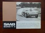 Saab Sonett   II  1967 brochure, Verzenden, Zo goed als nieuw, Overige merken