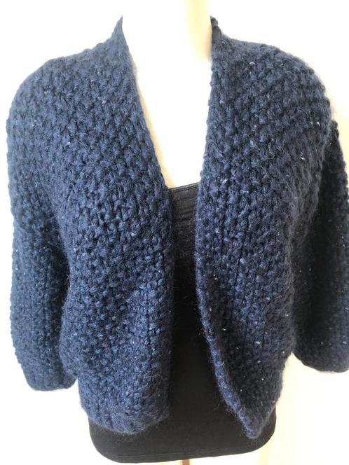 Kiro by kim donkerblauw wol wollen wollig handgebreid vest, Kleding | Dames, Truien en Vesten, Nieuw, Maat 42/44 (L), Blauw, Ophalen of Verzenden