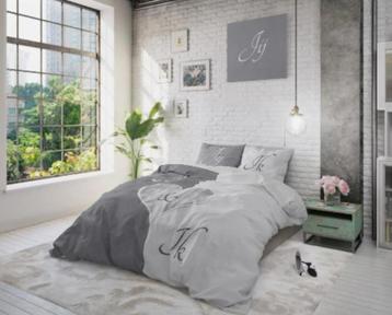 Jij en ik Grey - Lits jumeaux dekbedovertrek beschikbaar voor biedingen