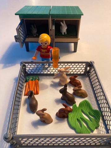 Playmobil - 6140 Konijnenhok met buitenren beschikbaar voor biedingen