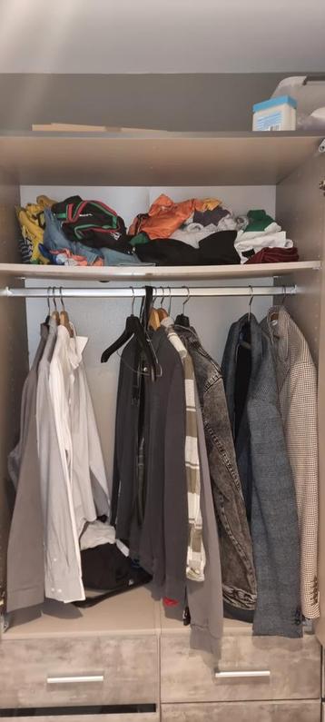 Klerenkast met roede, 8 lades & spiegel  - 180Bx200Hx55D cm - afbeelding 4