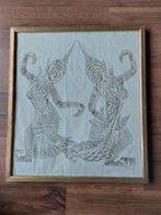 Decoratief ingelijst batik doek, Ophalen