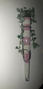 Hangende glazen bloemenvaas 75cm hoog en 11cm diameter, Huis en Inrichting, Woonaccessoires | Vazen, Glas, Ophalen of Verzenden