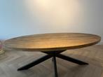 Mango houten eettafel met spinpoten – 210x100 cm, Huis en Inrichting, Tafels | Eettafels, Ophalen, Gebruikt, 100 tot 150 cm, 200 cm of meer
