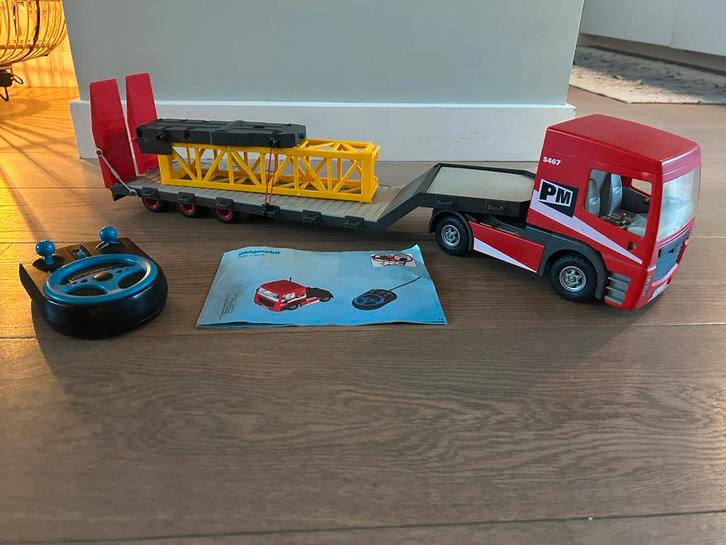 Playmobil Vrachtwagen met Dieplader 5467 + 4856 RC, Kinderen en Baby's, Speelgoed | Overig, Gebruikt, Jongen of Meisje, Ophalen of Verzenden