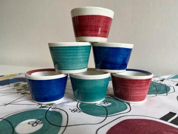 Vintage 6 Rörstrand Picknick Eierdopjes Marianne Westman 50s beschikbaar voor biedingen