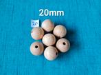Beukenhouten kralen 20mm - per 4 stuks, Verzenden, Nieuw, Kraal