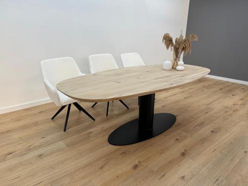 Eiken deens ovale tafel met O-Onderstel, Huis en Inrichting, Tafels | Eettafels, Nieuw, Eikenhout