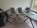 Set van 4 grijze eetkamerstoelen, Huis en Inrichting, Stoelen, Ophalen, Gebruikt, Vier, Modern