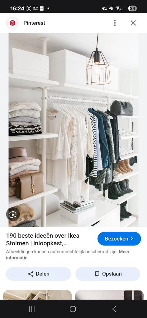 Ikea stolmen inloopkast (zelf indelen), Huis en Inrichting, Kasten | Kledingkasten, Gebruikt, 200 cm of meer, 200 cm of meer, 25 tot 50 cm