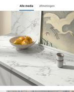 Ikea EKBACKEN Werkblad Wit Marmer - Reststukken, Ophalen, 100 tot 150 cm, Wit, Nieuw