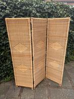 Vintage Rotan Kamerscherm Roomdivider 3 panelen, Ophalen of Verzenden, Gebruikt