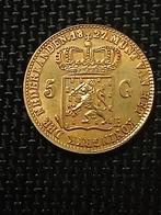 Gouden 5 Gulden Willem I 1827 B vijfje naslag vergulding, Postzegels en Munten, Munten | Nederland, Verzenden, 5 gulden, Goud