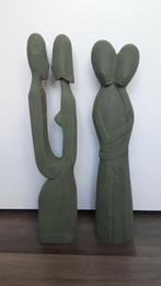 2 Love couples van hout 60 cm Hoog, Antiek en Kunst, Kunst | Beelden en Houtsnijwerken, Ophalen of Verzenden