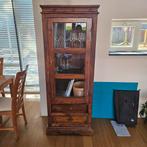 Teakhouten Vitrinekast met Lades - Emigratie Verkoop, Huis en Inrichting, Ophalen, Minder dan 50 cm, Gebruikt, Glas