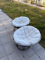 Rotan Papasan Stoelen met Kussens, Huis en Inrichting, Stoelen, Gebruikt, Twee, Wit, Riet of Rotan