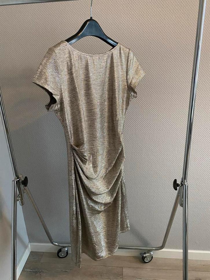 Swing Purdey jurk mt 40 - goud gemêleerd, Kleding | Dames, Jurken, Zo goed als nieuw, Maat 38/40 (M), Overige kleuren, Boven de knie