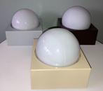 Vintage plafondlamp; wiitte bol in kubus, Ophalen of Verzenden, Glas