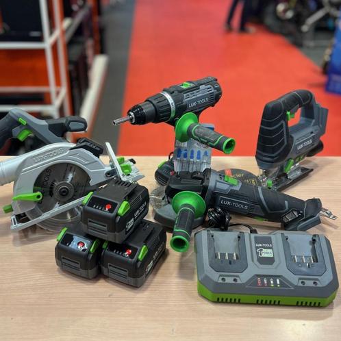 lux-tools gereedschap set Slijp - boor - decoupeer - cirkelz, Doe-het-zelf en Verbouw, Gereedschap | Zaagmachines, Zo goed als nieuw