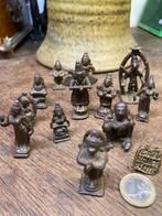 `16 bronzen hindoeistische beeldjes, Antiek en Kunst, Ophalen of Verzenden