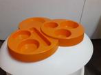 jaren 70 design oranje kunststof hapjes snack schaal retro, Overige vormen, Schaal, Kunststof, Gebruikt