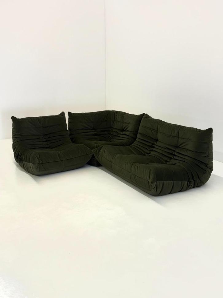 Complete Ligne Roset Togo set in donkergroen, Antiek en Kunst, Antiek | Meubels | Stoelen en Banken, Ophalen