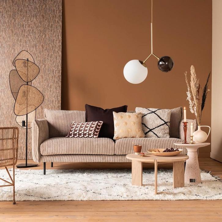 Ribfluweel Ribbon 3 zits bank - Zo goed als nieuw!, Huis en Inrichting, Banken | Bankstellen, Zo goed als nieuw, Rechte bank, Driepersoons