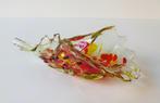Glazen schelp gedraaide vorm helder rood geel zwart 4871-g, Antiek en Kunst, Ophalen of Verzenden