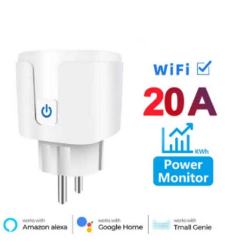 WiFi Slimme Stekker Smart Plug 20A -  - met Spanningsmonitor, Hobby en Vrije tijd, Elektronica-componenten, Nieuw, Ophalen of Verzenden
