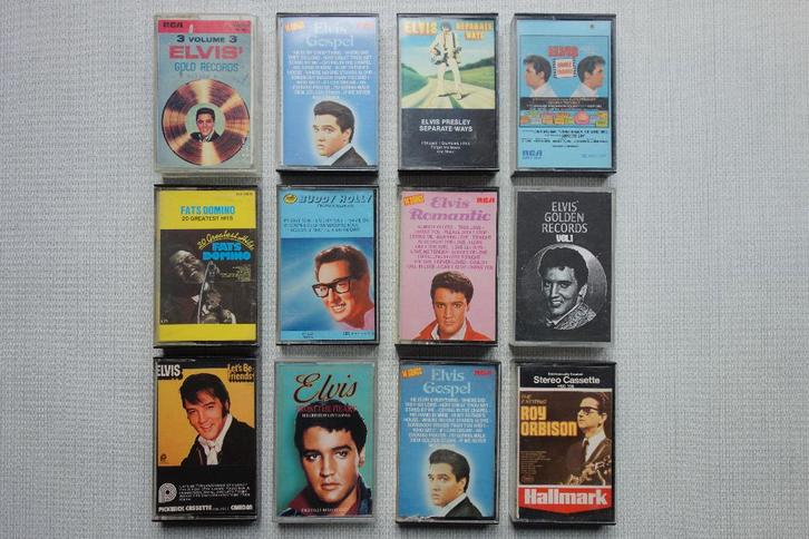 Muziekcassette’s aantal 12  koffer Elvis Presley, Cd's en Dvd's, Cassettebandjes, Zo goed als nieuw, Origineel, Overige genres