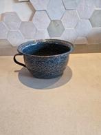 Emaille Grijs gewolkt donker Po/Bedpan, Antiek en Kunst, Antiek | Emaille, Ophalen of Verzenden