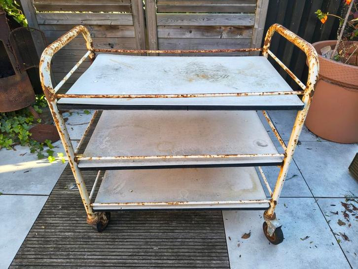 Vintage Industriële Trolley - Opknapper, Huis en Inrichting, Overige Huis en Inrichting, Gebruikt, Ophalen of Verzenden