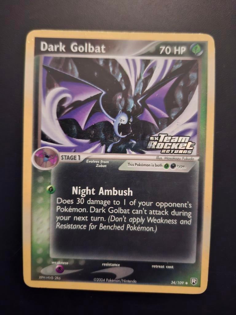 Dark Golbat Reverse Holo - Team Rocket #34, Ophalen of Verzenden, Gebruikt, Losse kaart, Foil