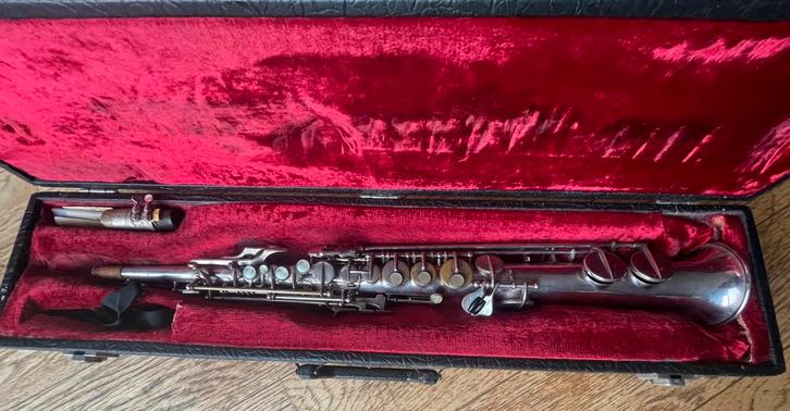 King Marigaux (SML stencil) sopraansaxofoon – 1977, Muziek en Instrumenten, Blaasinstrumenten | Dwarsfluiten en Piccolo's, Gebruikt