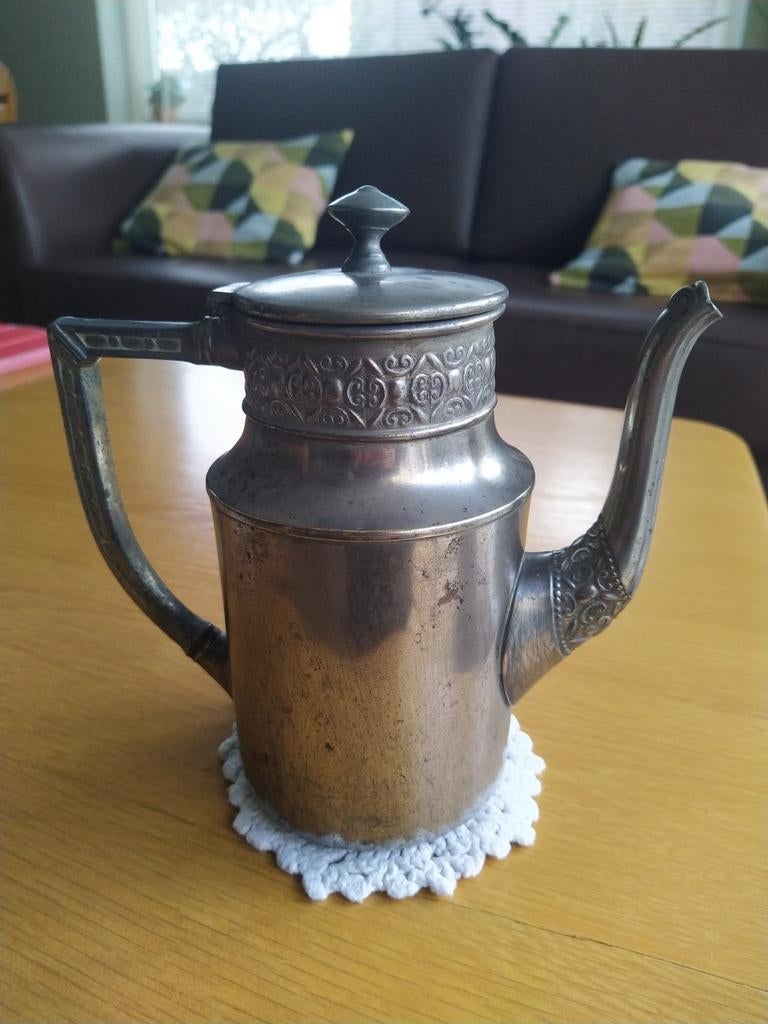 Vernikkeld metalen kannetje C. Kürz &C Tiel 1710, Ophalen of Verzenden