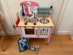 Janod roze speelkeuken + toebehoren & speelgoed boodschappen, Ophalen, Gebruikt, Hout, Speelkeuken