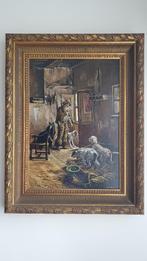 Schilderij "Jachthonden en jager in interieur" SCH06, Ophalen