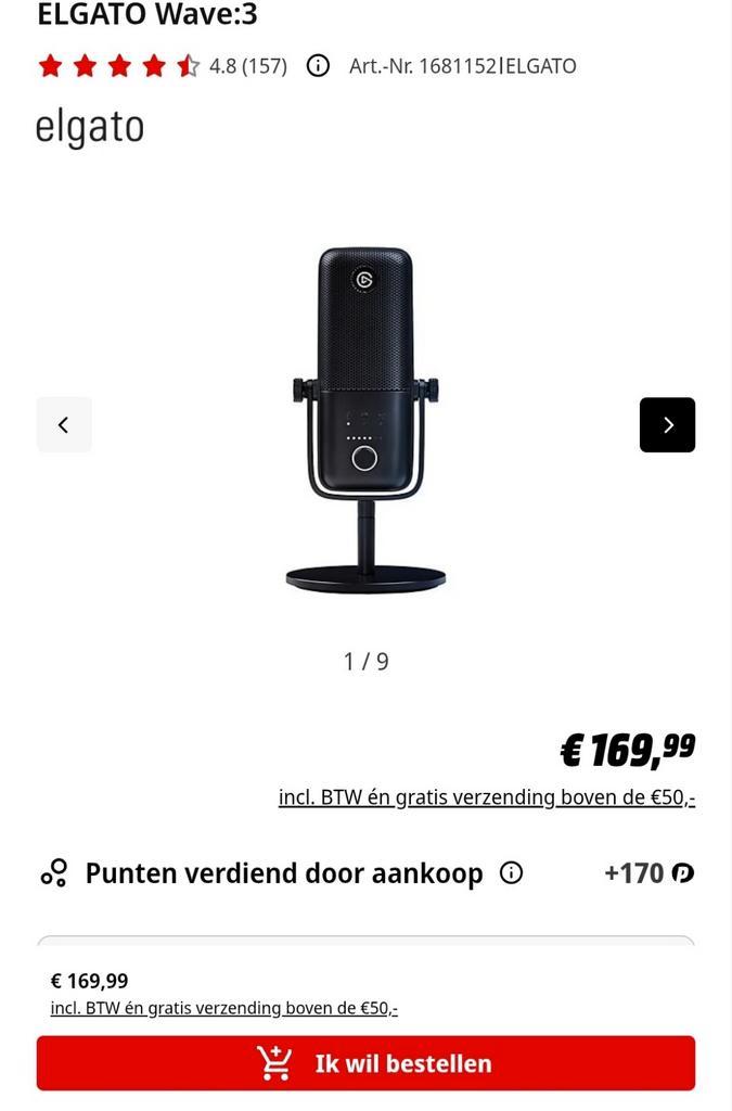 Elgato Wave:3 Microfoon, Telecommunicatie, Autoladers, Ophalen of Verzenden